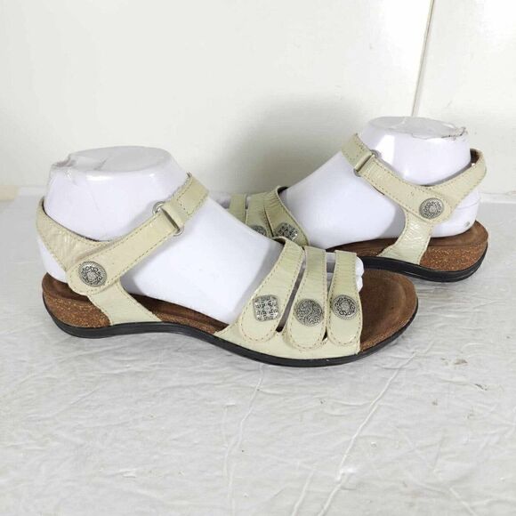 Dansko Women's Jess EU39 US8-8,5 Ivory Leather Strappy Wedge Sandals Shoes - Picture 6 of 13